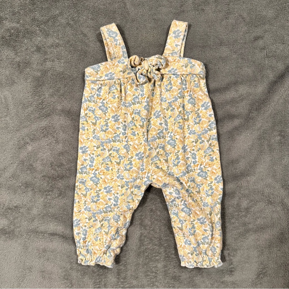 Laura Ashley Baby Girl Blue and Yellow Flower Romper 3-6 Months